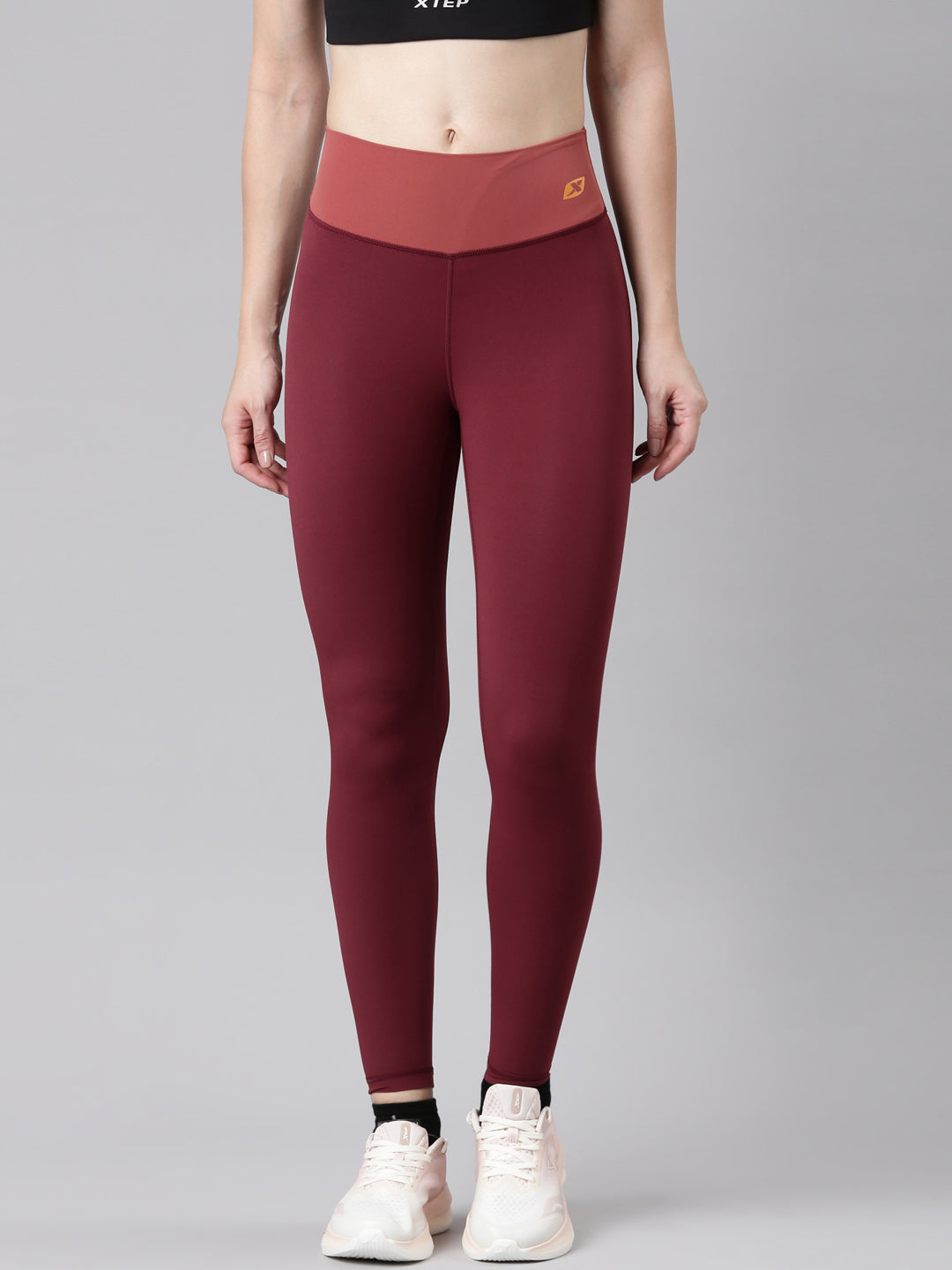 Xtep Women Training Athletic Leggings - Dark Scarlet / XS