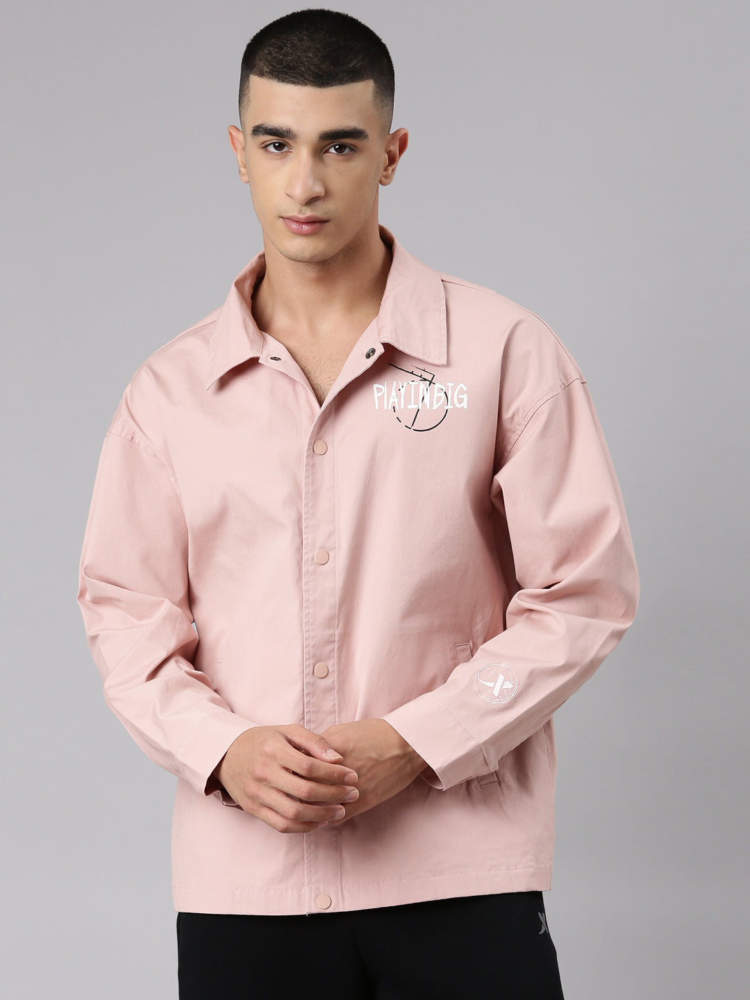 Xtep-Comfort Men Single-layer Windbreaker Jacket - Nude Pink / XS