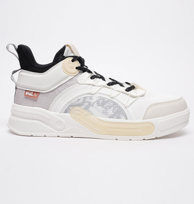 Xtep Women Street Series Shoes - Canvas White / Dove Grey / Black / 35