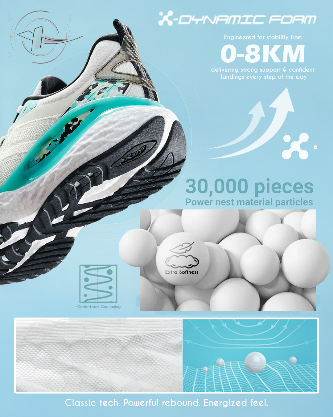 Xtep Men Dynamic Foam Running Shoes