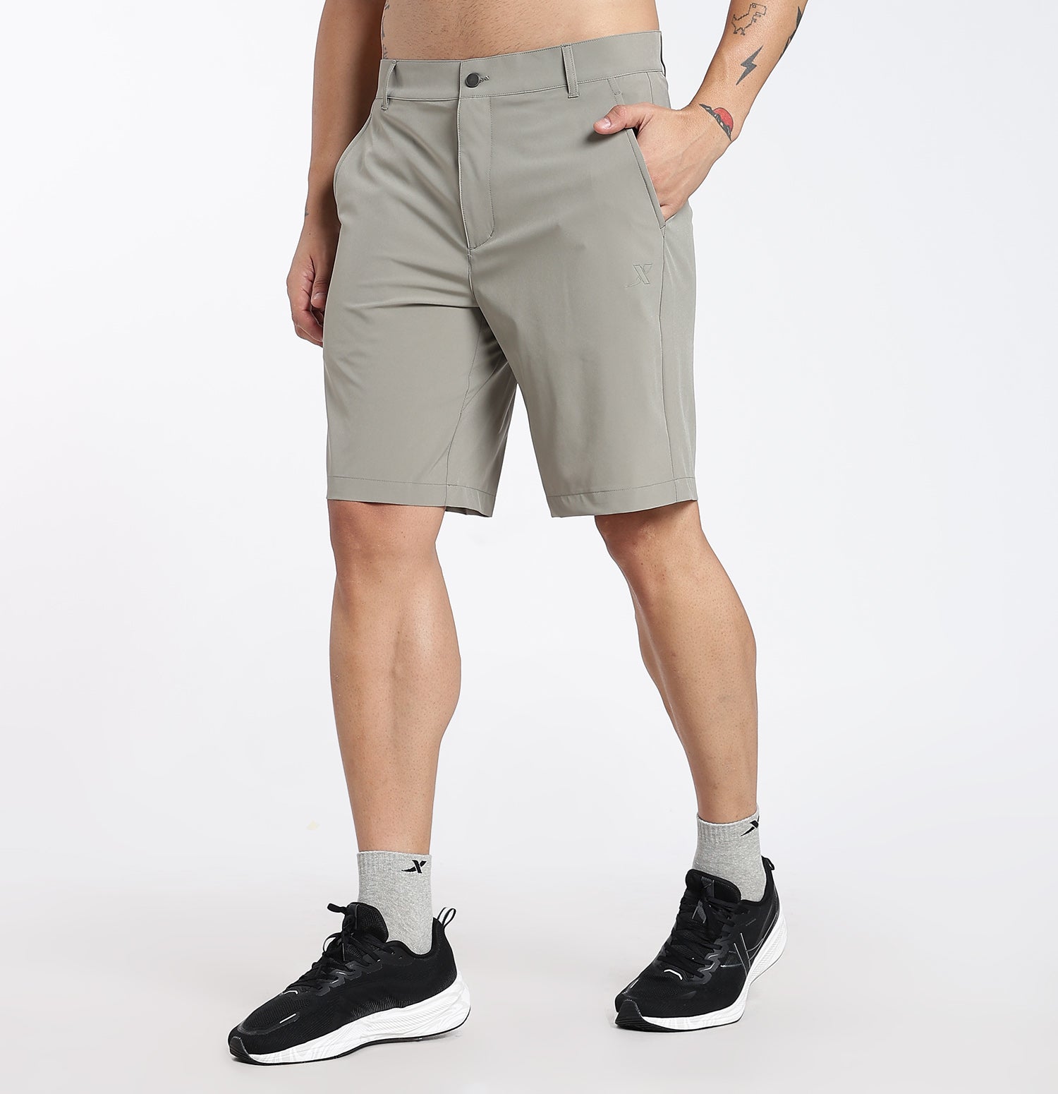 75D Elastic Woven Shorts - Green