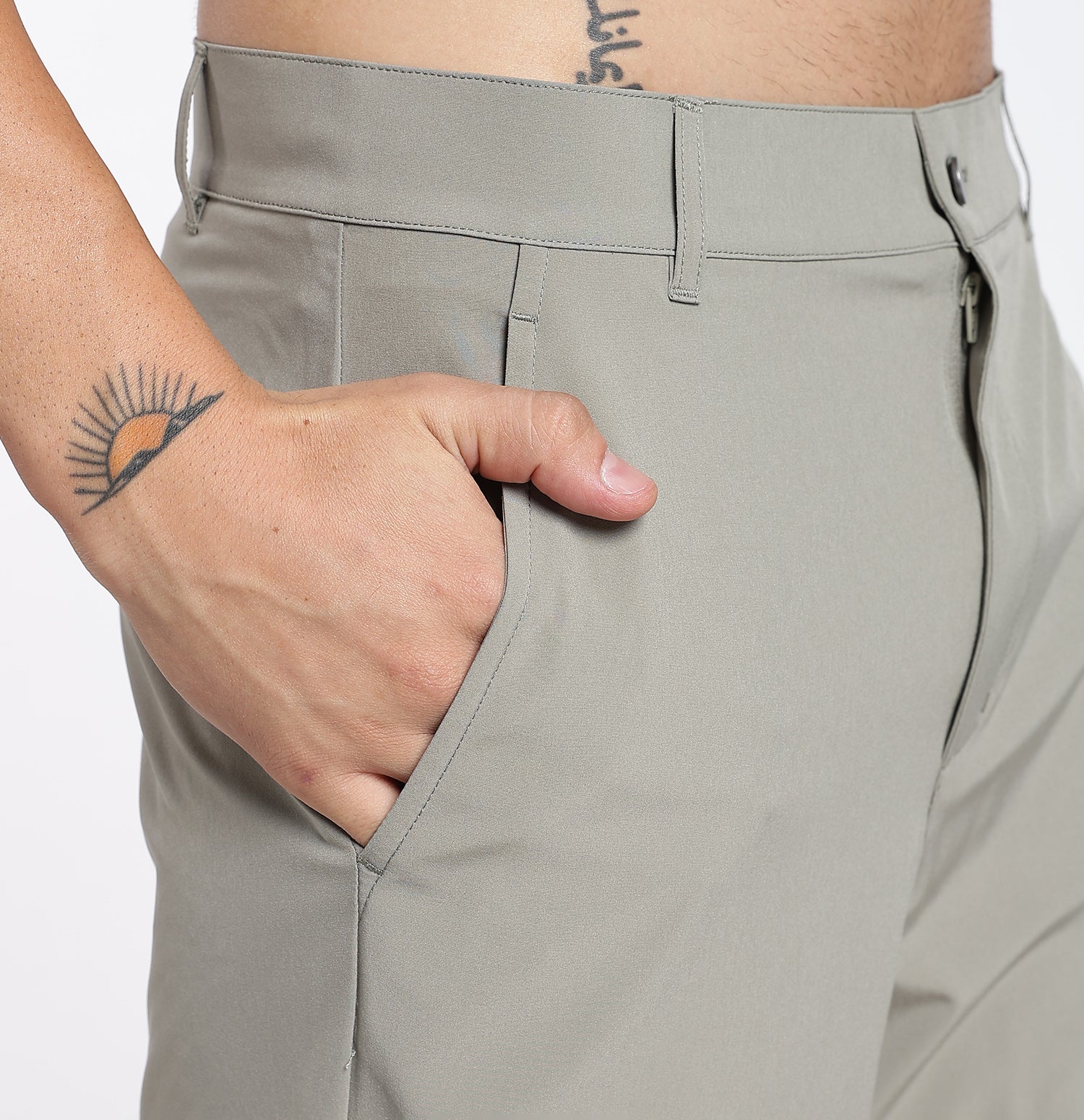 75D Elastic Woven Shorts - Green
