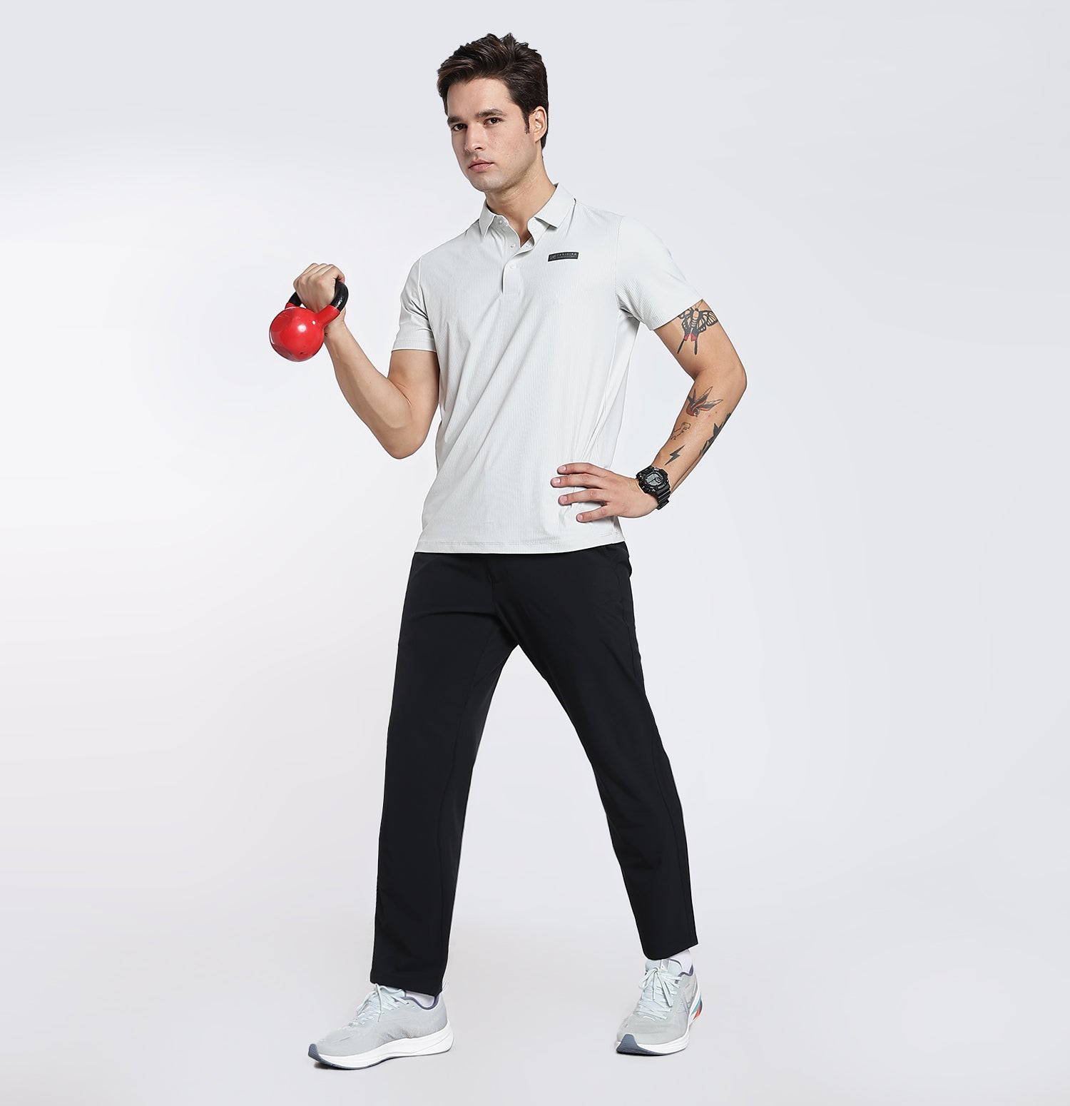 ActiveFlex Textured Polo T-Shirt - Grey