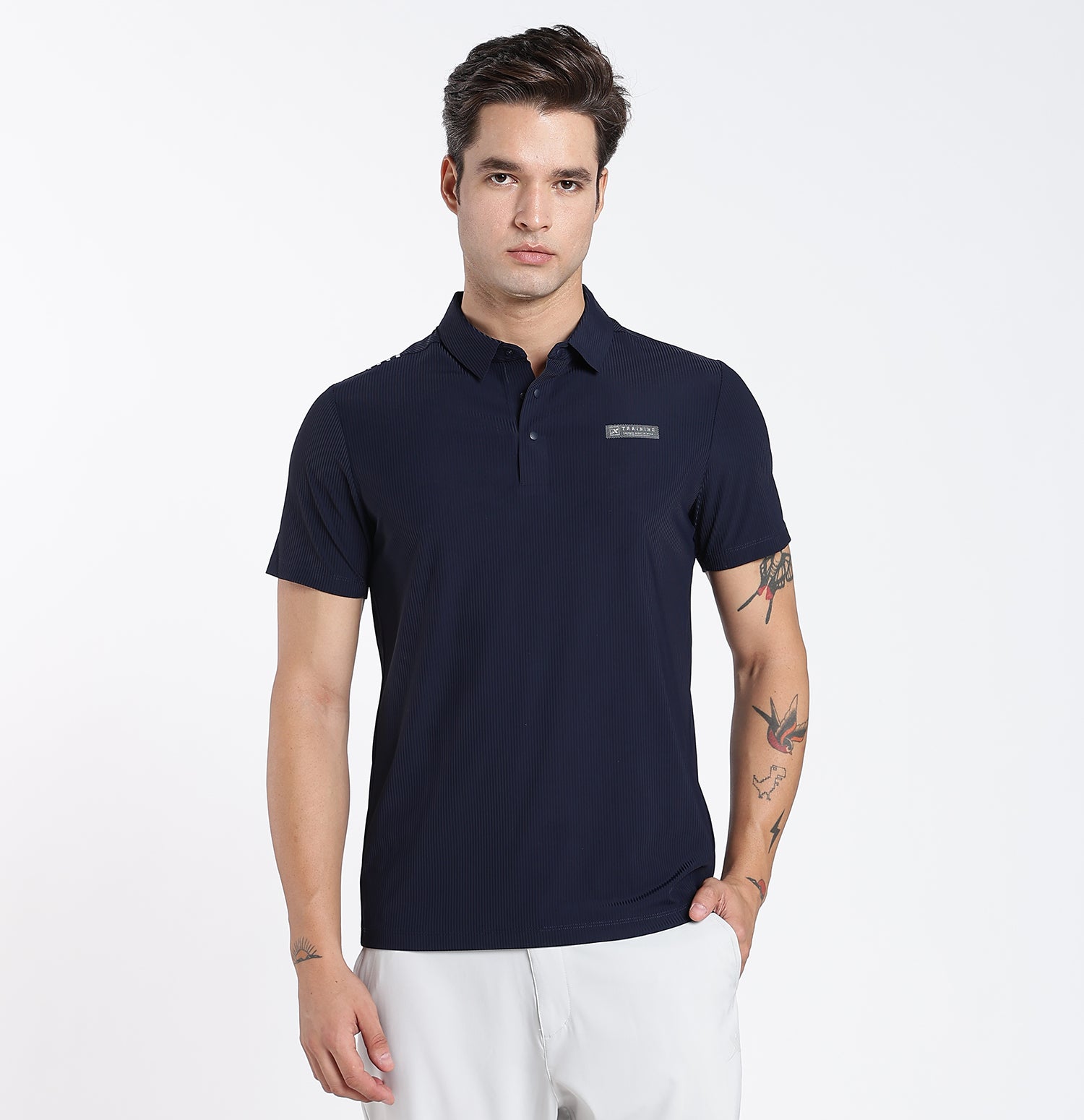ActiveFlex Textured Polo T-Shirt - Blue