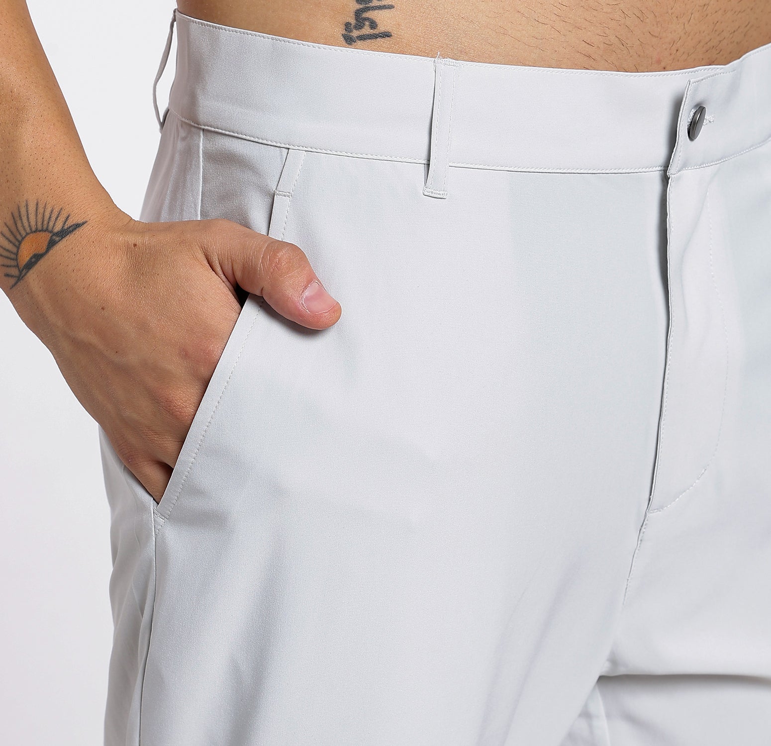 Elastic Weave Quick-Dry Pants - Grey