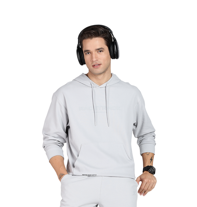 Xtep Men's Winter Lifestyle Micro Texture Pattern Loose Fit Hoodie