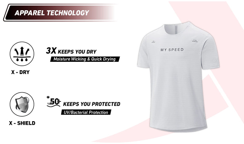 Xtep Men's Quick Dry Antibacterial Running T-shirt White