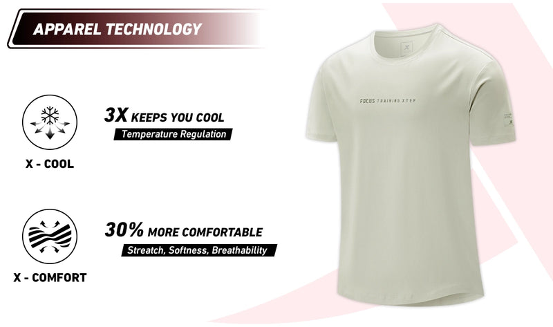 Xtep Men's Ice Cooling  Comfortable Training T-shirt Grey
