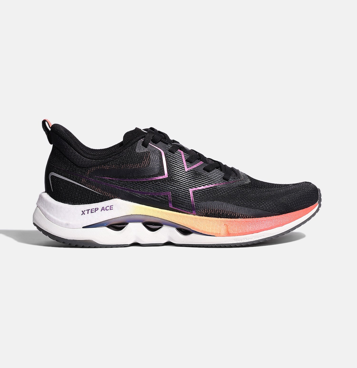 Xtep Ace Women Running Shoes - Black Coral Orange / 35