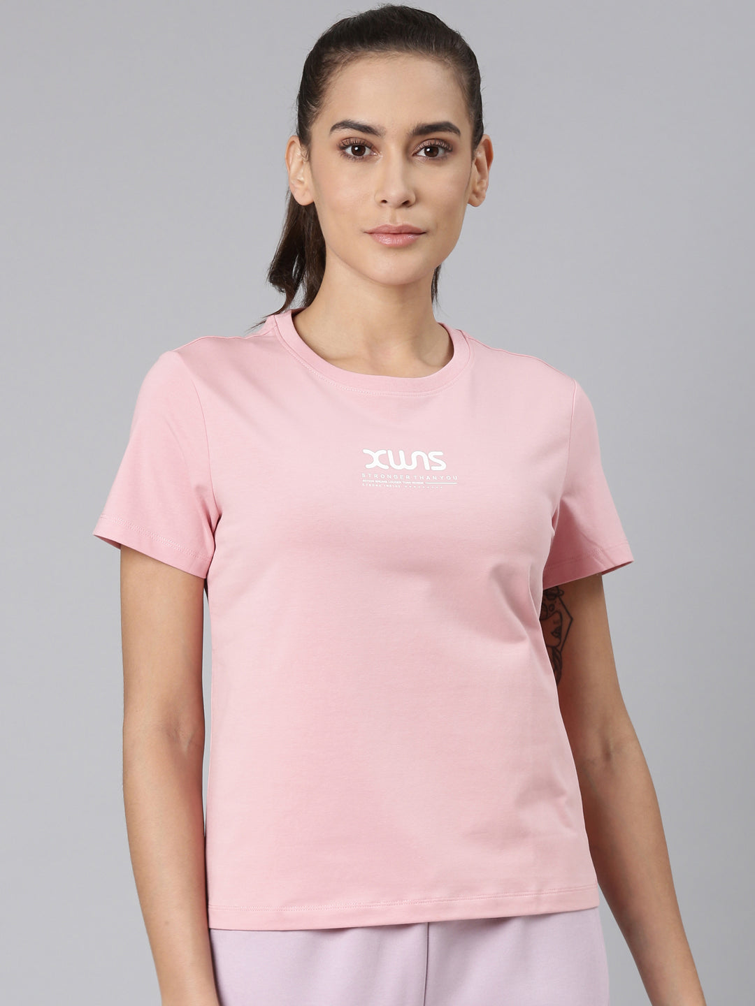 Xtep-Comfort Women Short-sleeve T-shirt - Lilac Pink / XS