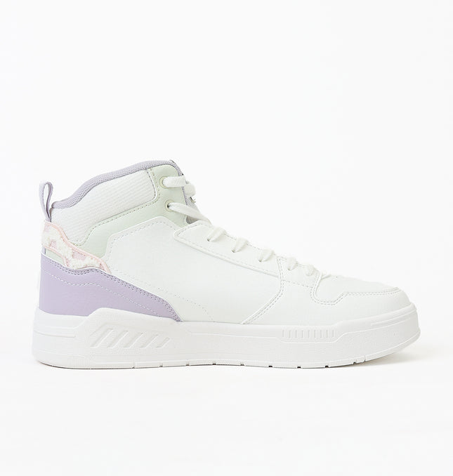Xtep Women Skateboarding Shoes - Canvas White / Purple / Opal Green / 35