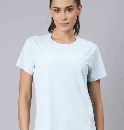 Xtep-Comfort Women Short-sleeve T-shirt - Light Sky Blue / XS