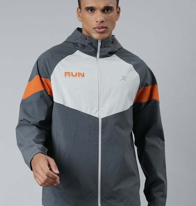 Xtep Colourblocked Windcheater Jacket - Greyish Blue City Grey / S