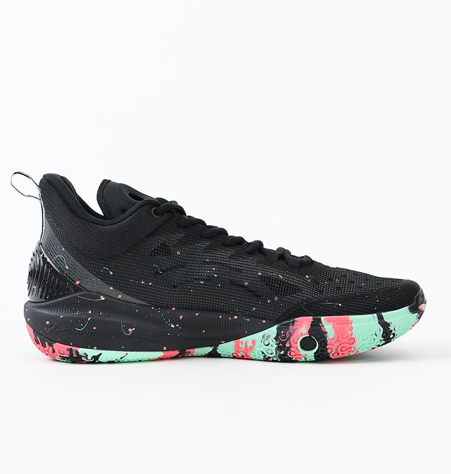 Xtep Men Dynamic Foam Basketball Shoes - Black/Neon Camellia / 44