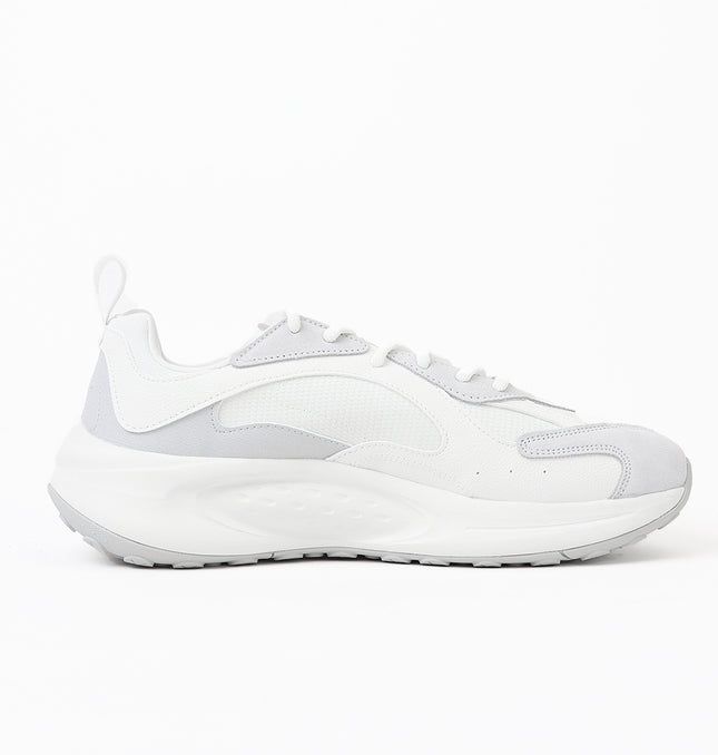 Xtep Men Textured Lightweight Lace-Ups Sneakers - Canvas White / Moon Grey / 41