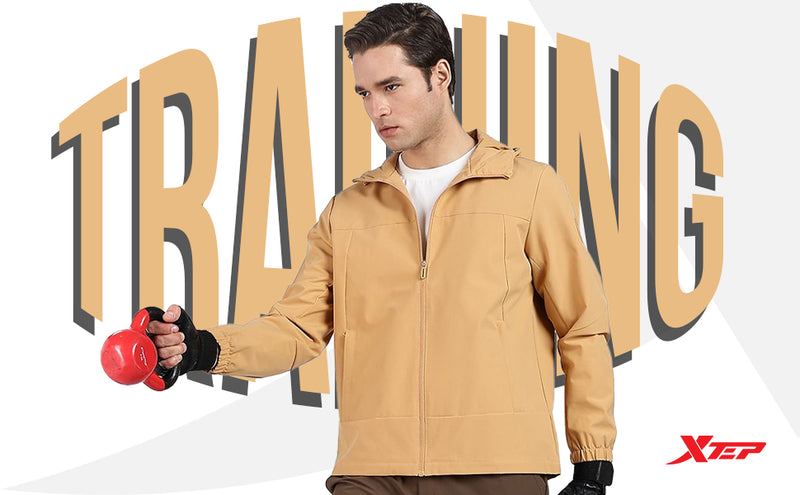 XTEP Men's  X-Shield Tech Double Layer Windbreaker Outdoor Training Jacket