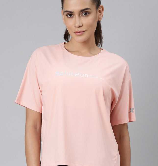 Xtep-Comfort Women Short-sleeve T-shirt - Punch Pink / XS