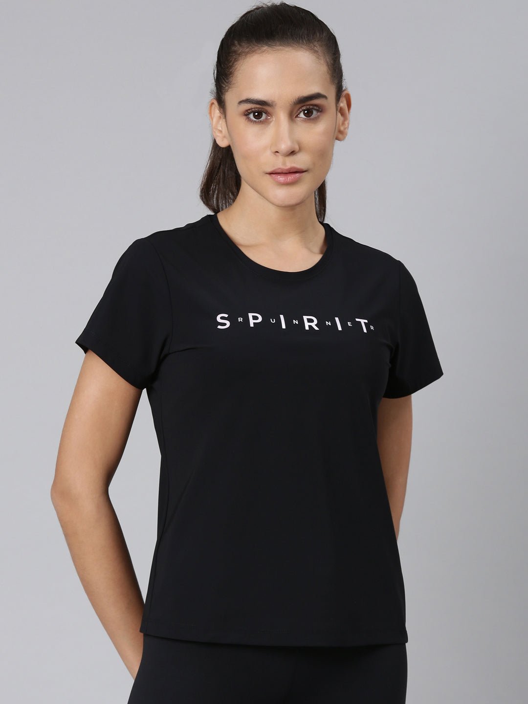 Xtep-Comfort Women Short-sleeve T-shirt - Black / XS