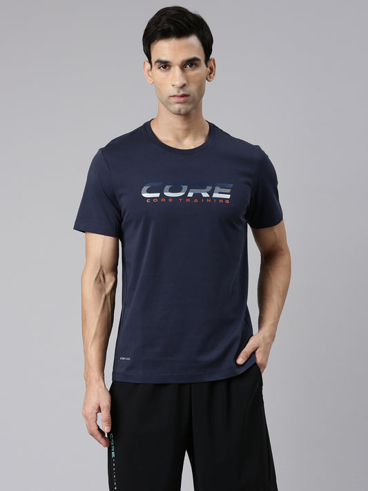 XTEP Blue Regular Fit Training T-Shirt for Men - (S)