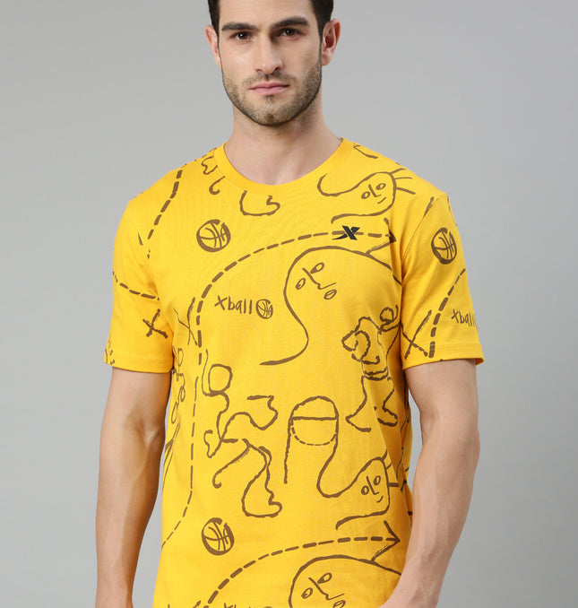 Xtep Men Relaxed Fit Short-sleeve T-shirt - Tangering Yellow / S