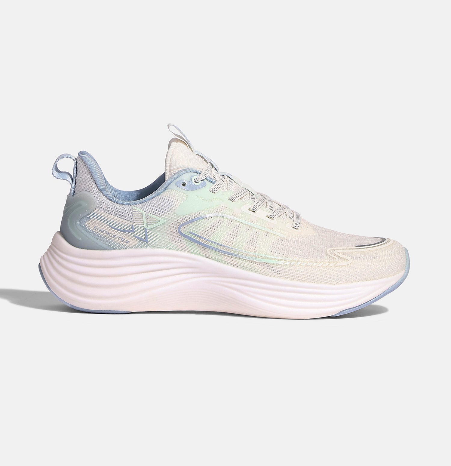 Xtep Men’s Dynamic Foam Running Shoes - Canvas White Bubbly Green Foggy Blue / 39
