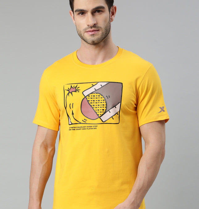 Xtep-Comfort Men Short-sleeve T-shirt - Tangering Yellow / S