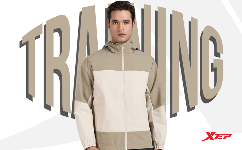XTEP Men's  X-Shield Tech Double Layer Windbreaker Outdoor Training Jacket