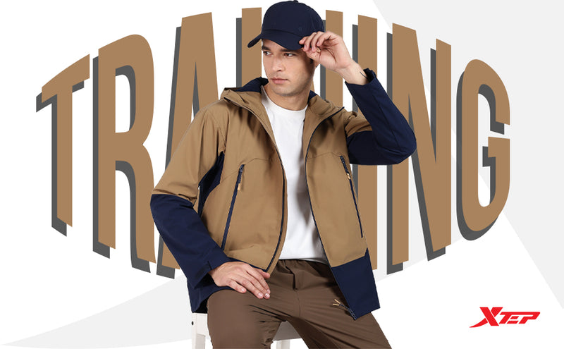 XTEP Men's Outdoor  X-Shield Tech Double Layer Windbreaker Training Jacket