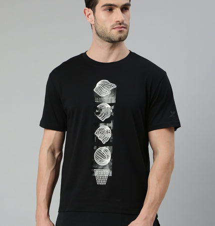 Xtep Men Slim fit Crewneck T-shirt - Black / S