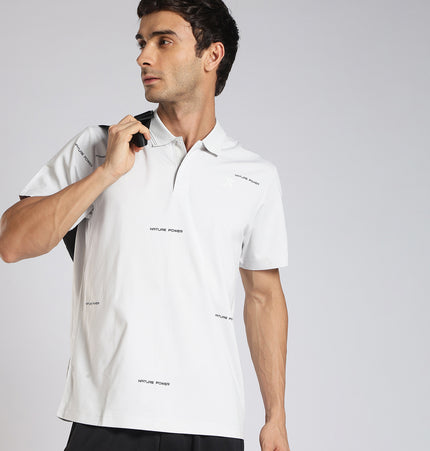 Xtep Men Roman Cotton Flannel Printed Polo T-Shirt