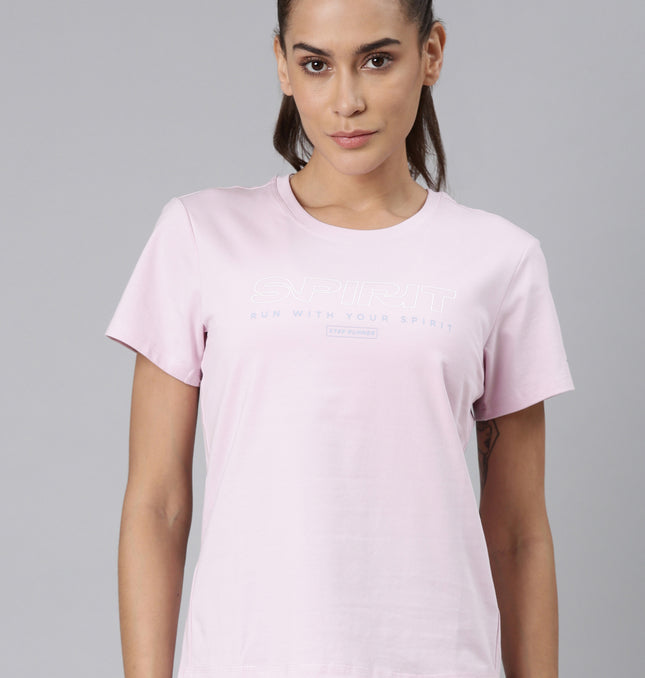 Xtep-Comfort Women Short-sleeve T-shirt - Light Pink Purple / XS