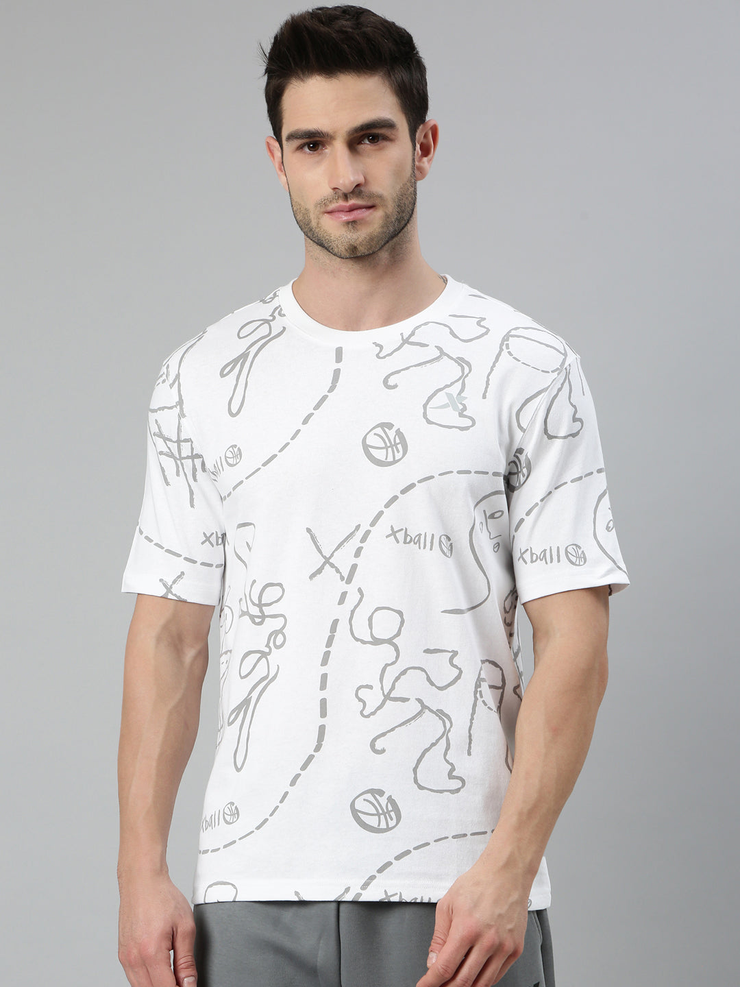 Xtep Men Relaxed Fit Short-sleeve T-shirt - Pearl White / S