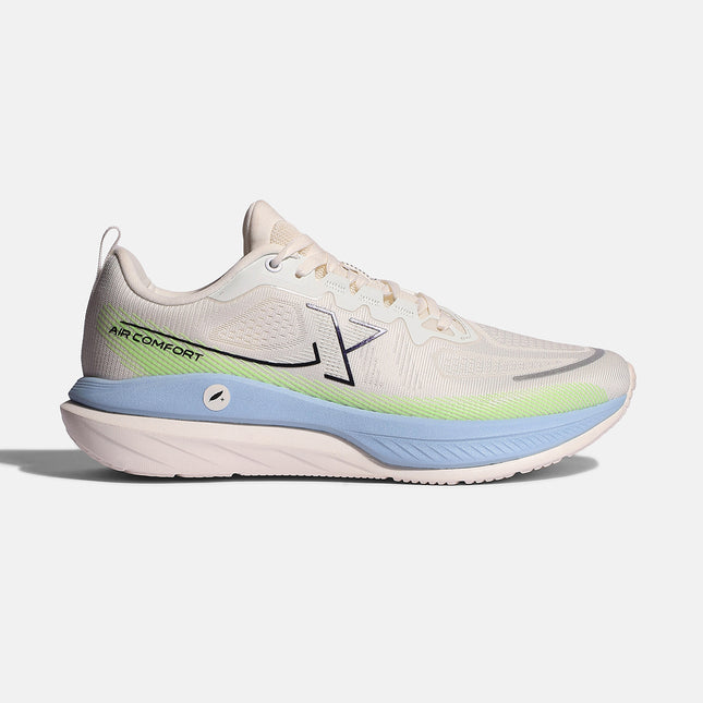 Xtep Men Feather Foam Running Shoes - Canvas White / Neon Pinky Green / 41