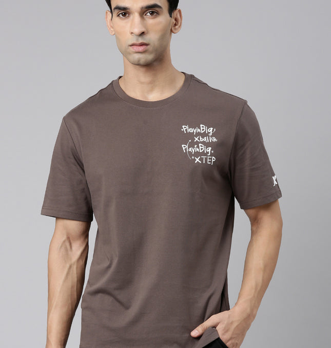 Xtep-Comfort Men Short-sleeve T-shirt - Sandy Brown / S