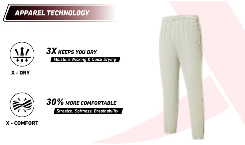 Xtep Men's Quick Dry 3D Cut Training Trackpant Sand Grey