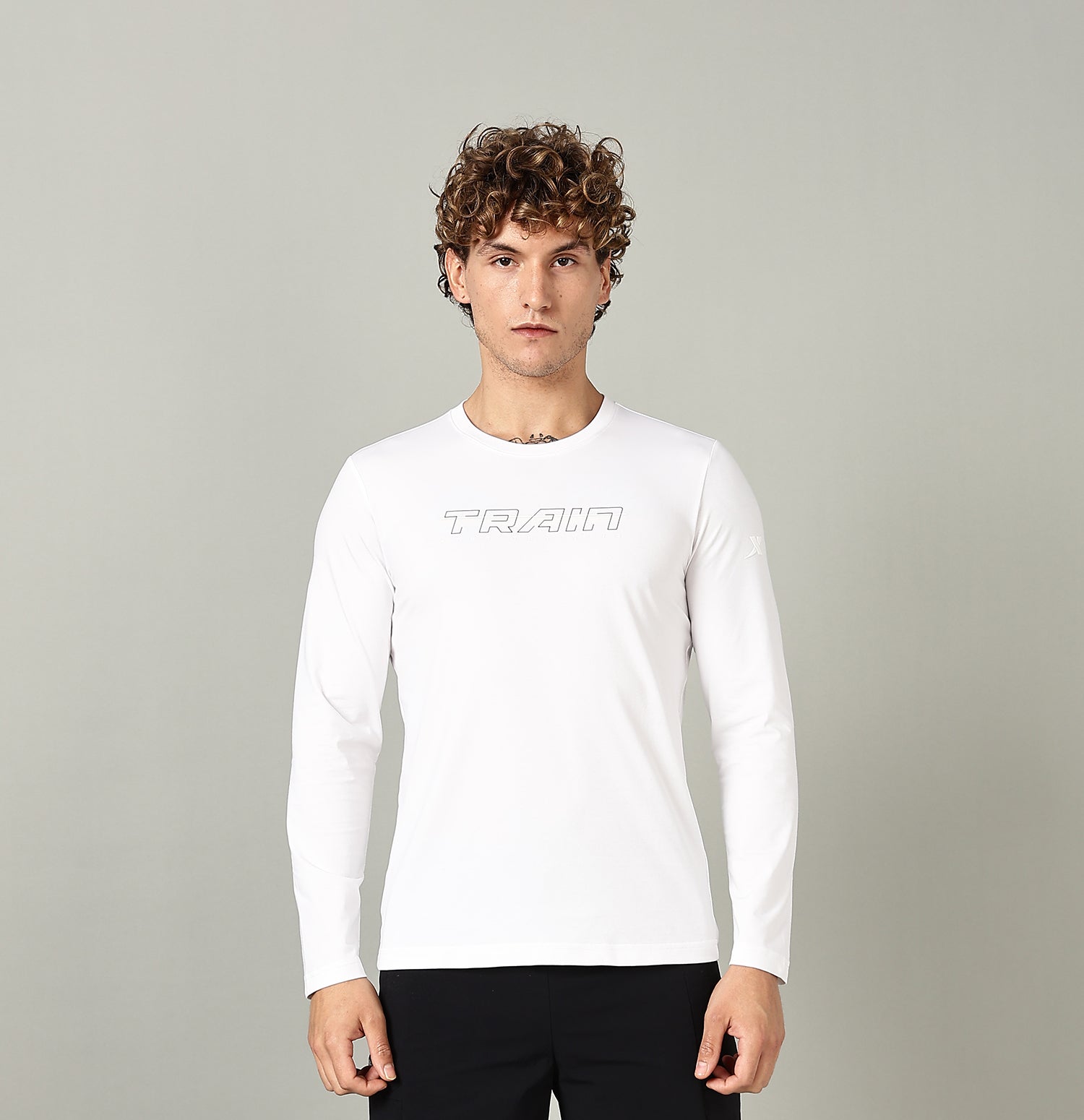 Xtep Men Active Long Sleeve Training T-shirt - Pearl White / S