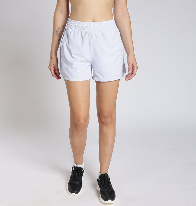 Xtep Women Training Knitted Shorts - Veil Purple Pearl White / XS