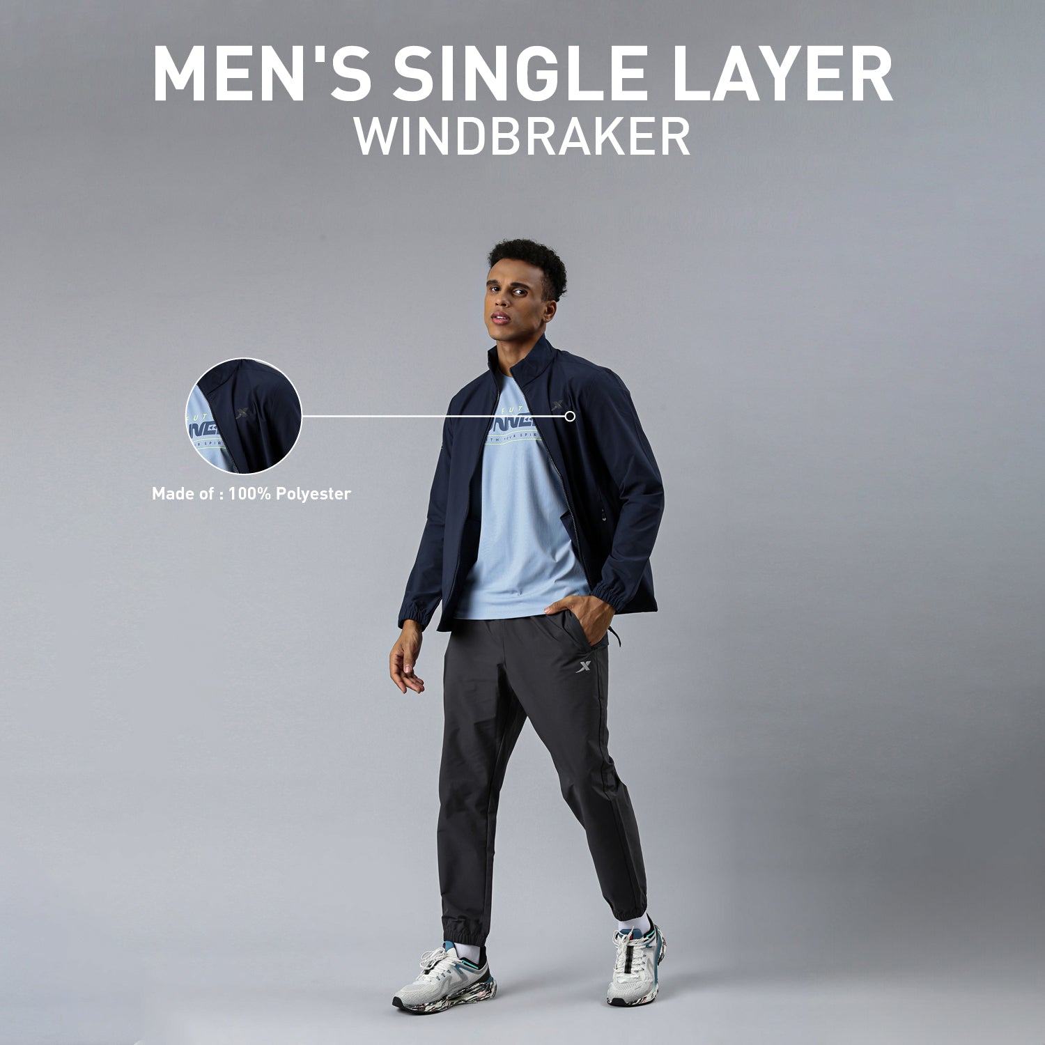 Xtep Men Single-layer Windbreaker