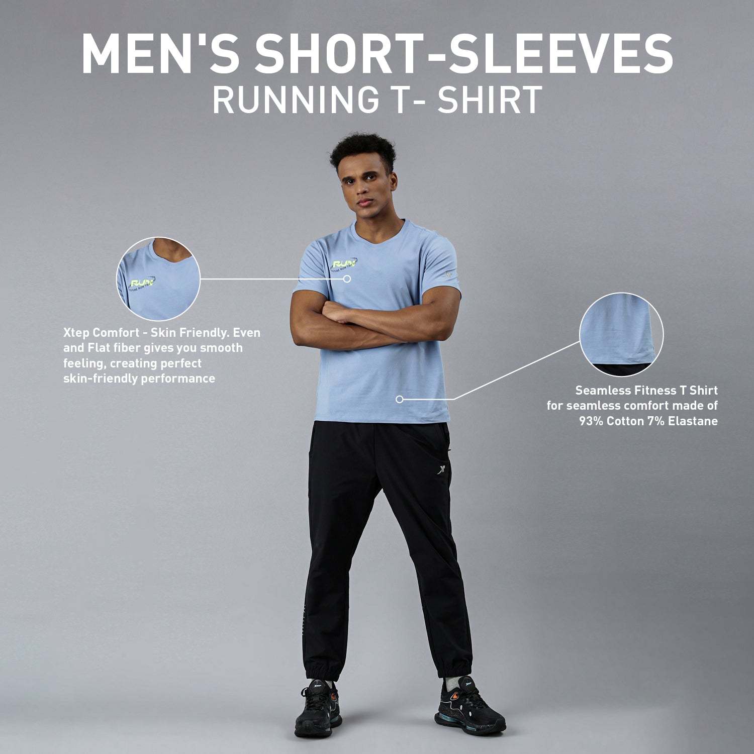 Xtep-Comfort Men Short-sleeve T-shirt