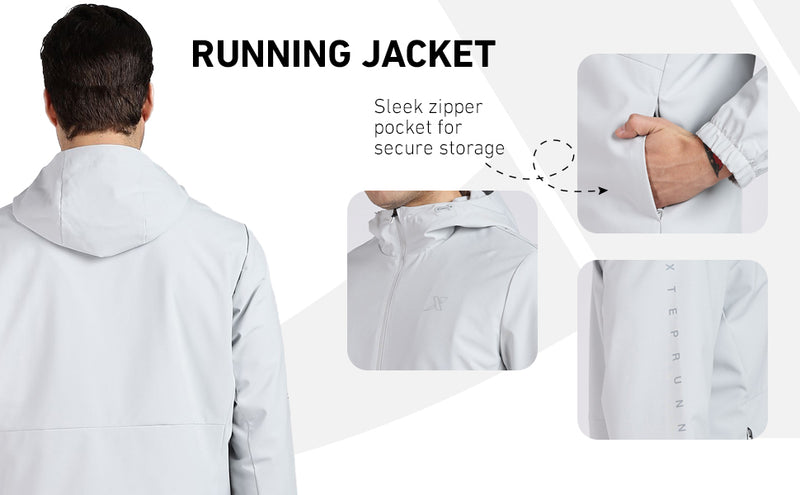 XTEP Men's Winterwear Running X-Shield  (Waterproof, Stainproof, Oilproof) Tech Windbreaker Jacket