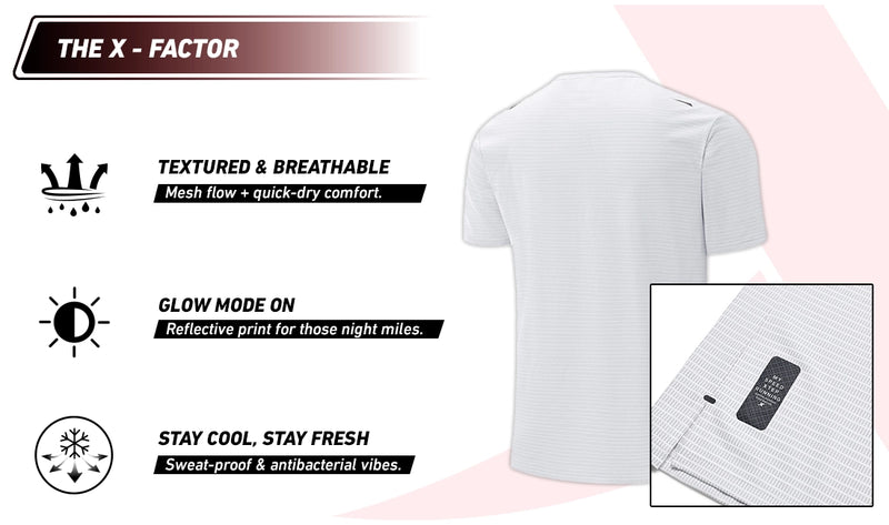 Xtep Men's Quick Dry Antibacterial Running T-shirt White