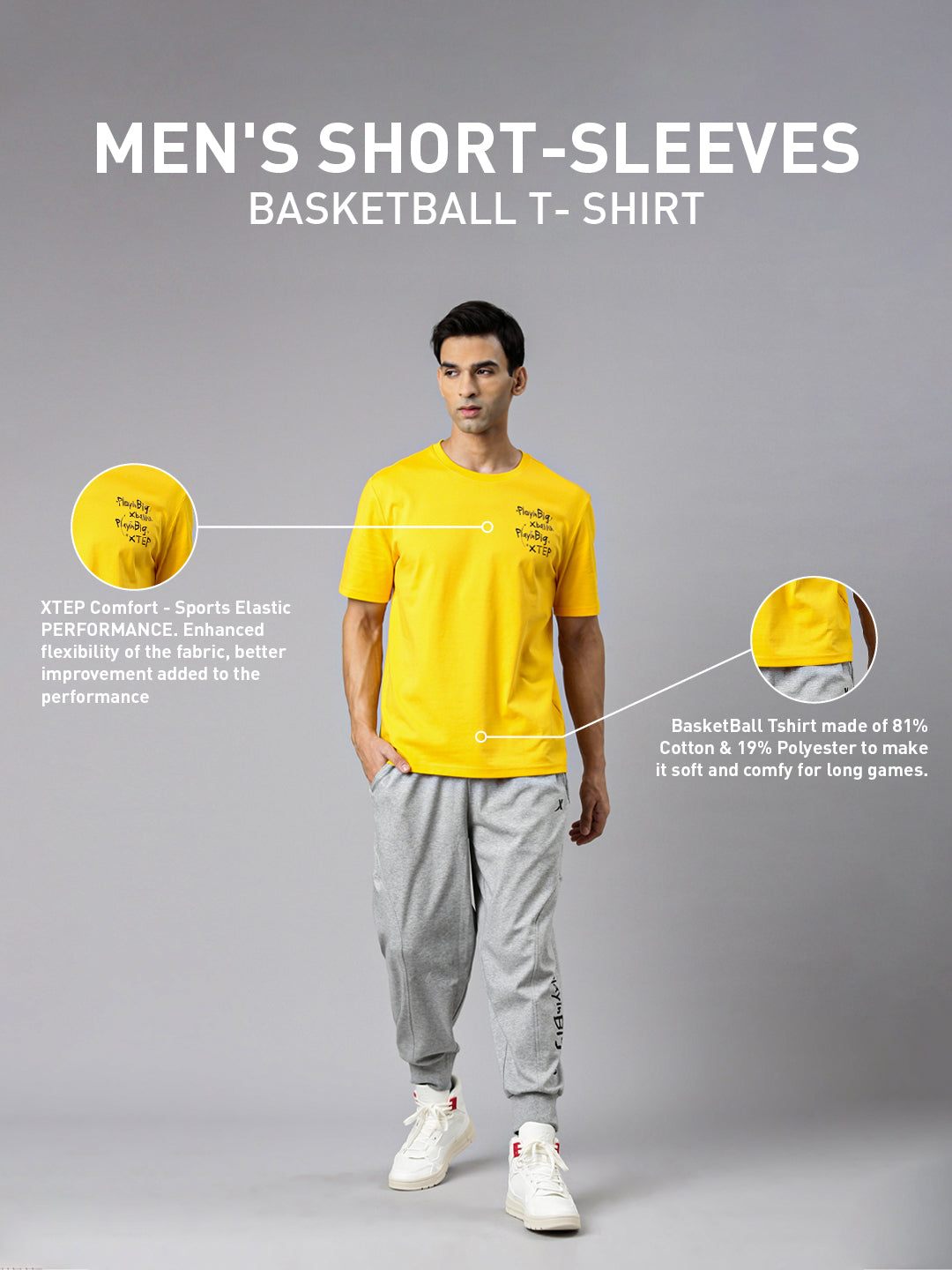 Xtep-Comfort Men Short-sleeve T-shirt