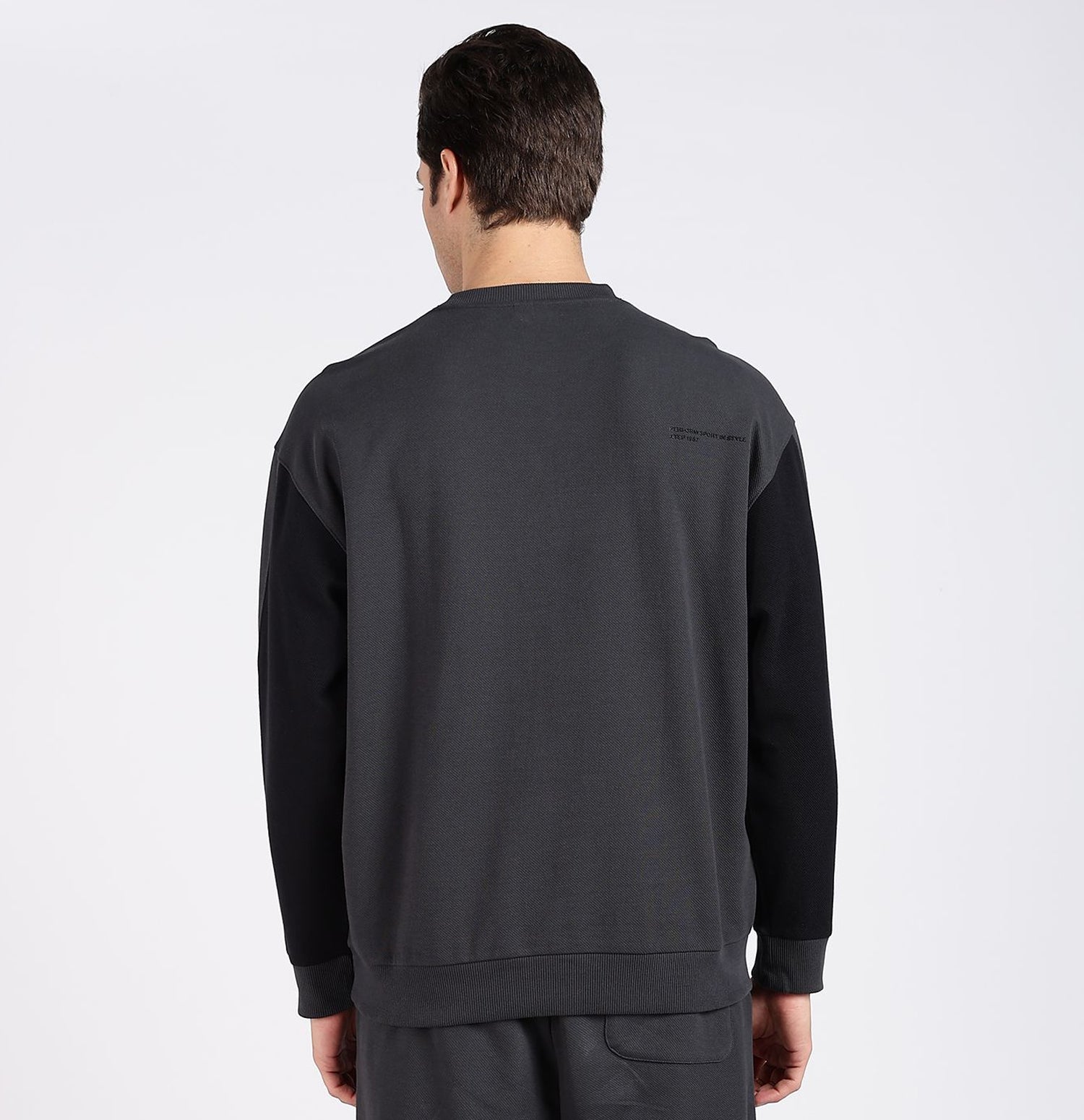 Micro Texture Loose Fit Sweatshirt - Horn Grey