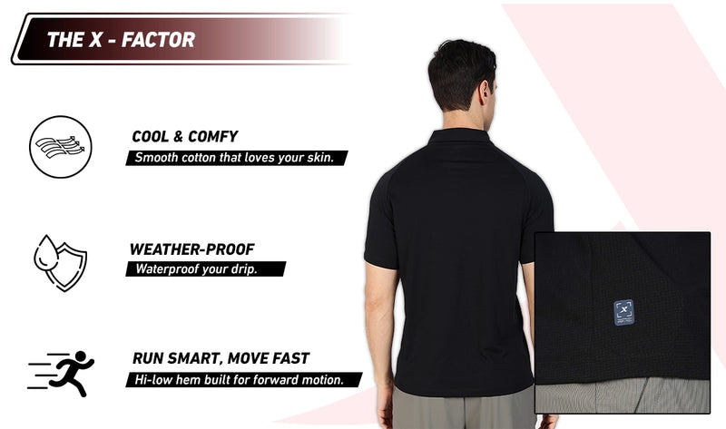 Xtep Men's Ice Cooling Training Polo T-shirt Black