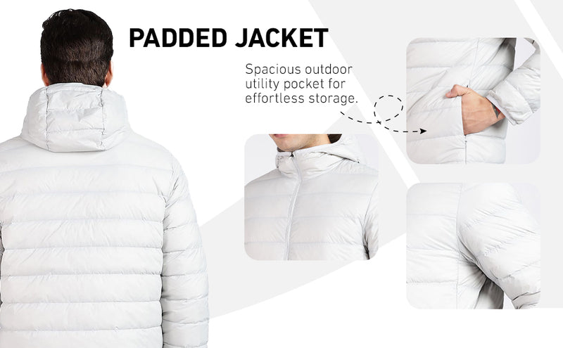 XTEP Men's Performance X-shield  Tech (Waterproof, Stainproof, Oilproof) Padded Down Jacket