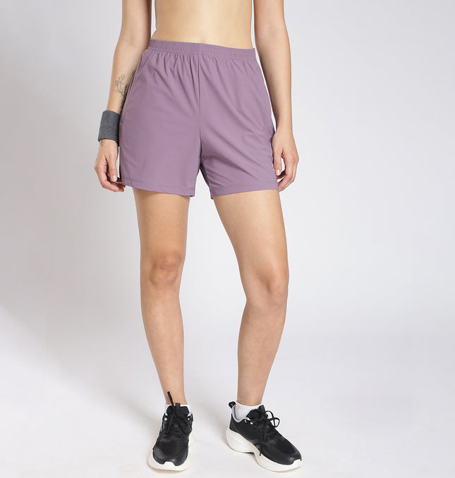 Xtep Women Running Knitted Shorts - Dark Greyish Purple / XS