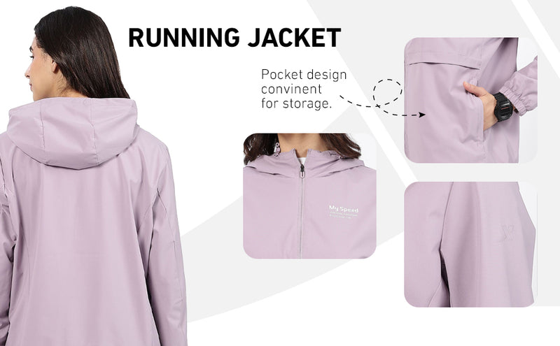 XTEP Women's Winter Running Windproof & Water Repellent Windbreaker Jacket