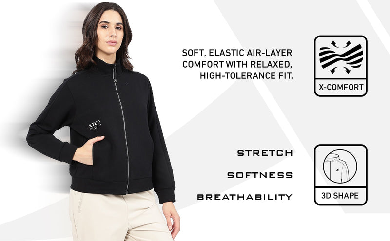 XTEP Women's Winter Training 3D Fit Shape Smooth Feel Knitted Jacket