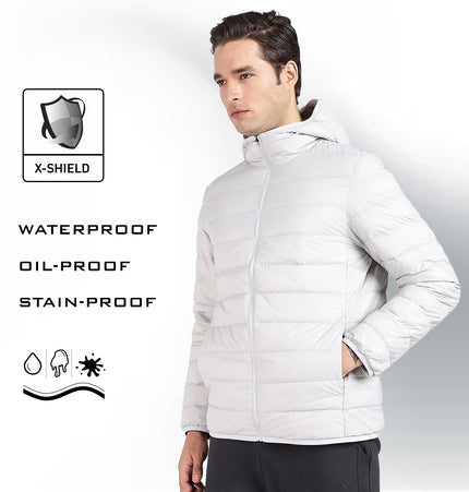 XTEP Men's Performance X-shield  Tech (Waterproof, Stainproof, Oilproof) Padded Down Jacket