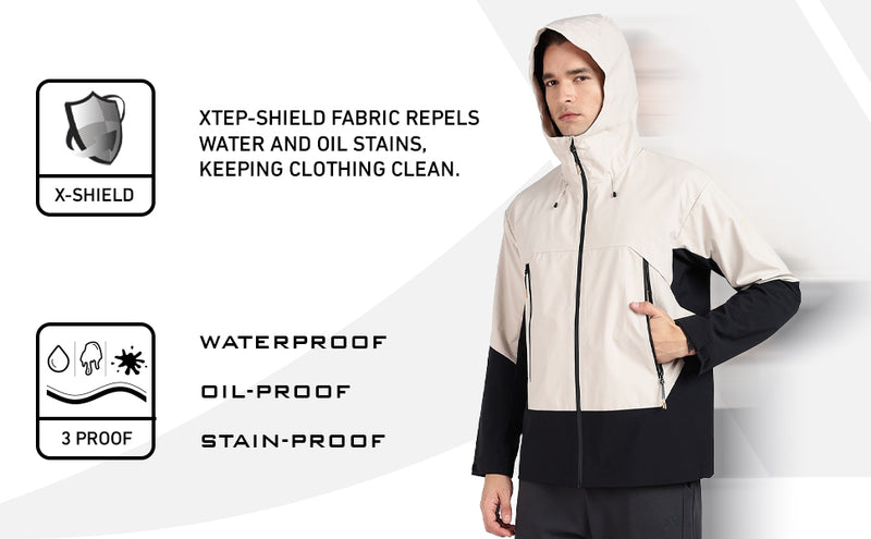 XTEP Men's Outdoor  X-Shield Tech Double Layer Windbreaker Training Jacket